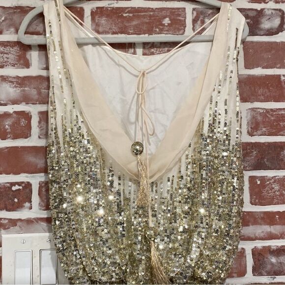 Sagaie Paris Women’s Vintage Sequined Silk Evening Mini Dress Size 4 ($400) - Picture 15 of 15